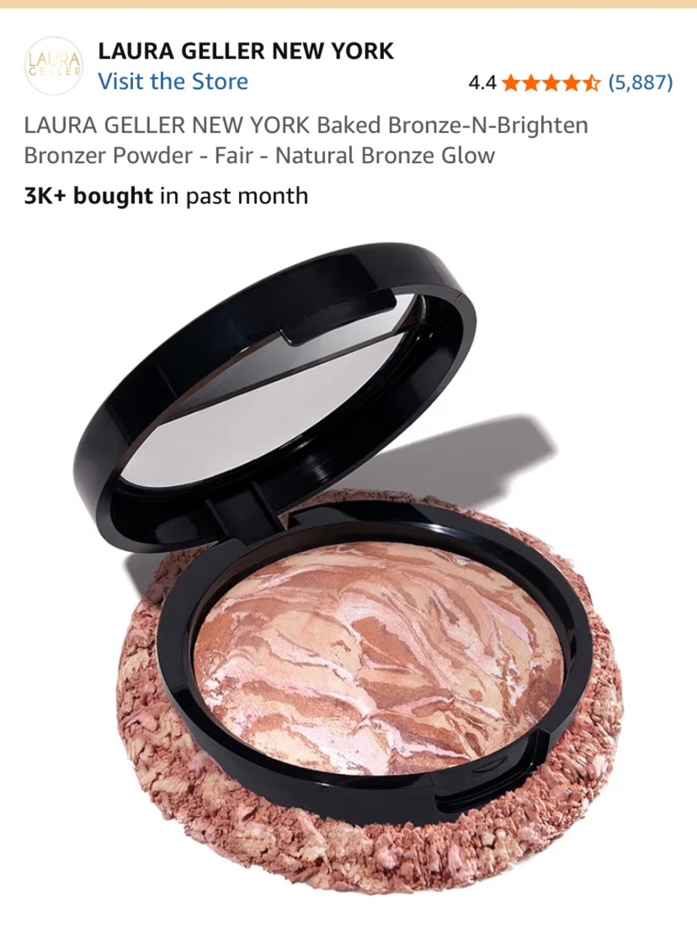 Laura Geller Baked Bronze-N-Brighten Bronzer – Pink & Bronze Marble